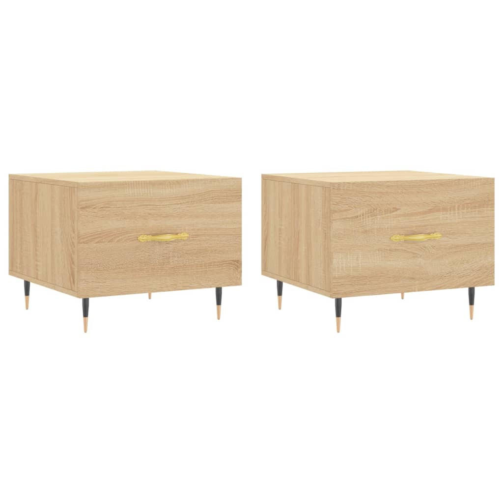 COUCHTISCHE 2 Stk. Sonoma-Eiche 50x50x40 cm Holzwerkstoff - Braun, Holzwerkstoff (50/50/40cm) - furnicato