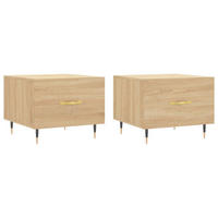 COUCHTISCHE 2 Stk. Sonoma-Eiche 50x50x40 cm Holzwerkstoff - Braun, Holzwerkstoff (50/50/40cm) - furnicato