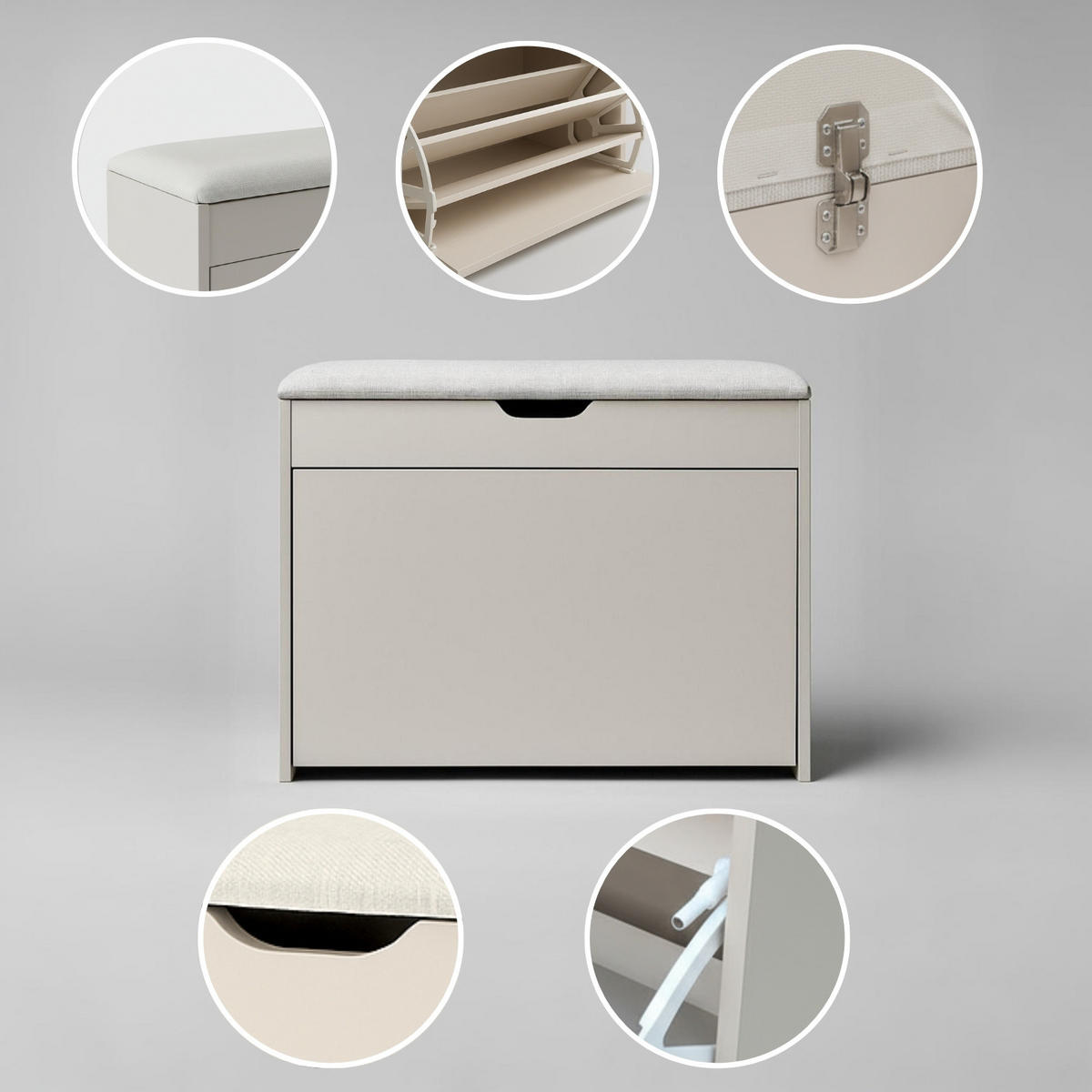 SCHUHSCHRANK Scala 57/30/53 cm - Hellgrau, Holzwerkstoff (30/53/57cm) - BOXIMO