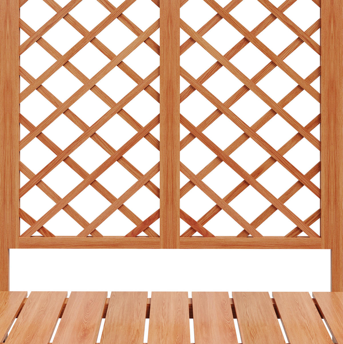 BLUMENKASTENHALTER aus Massivholz 169x145x42 cm in Natur mit Spalier & Sitzfläche - Naturfarben, Holz (42/145/169cm) - Modfu