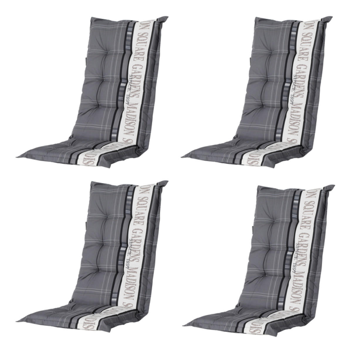 GARTENSTUHLKISSEN Madison 105/50 cm 4er-Set - Grau, Textil (50/6/105cm) - Madison