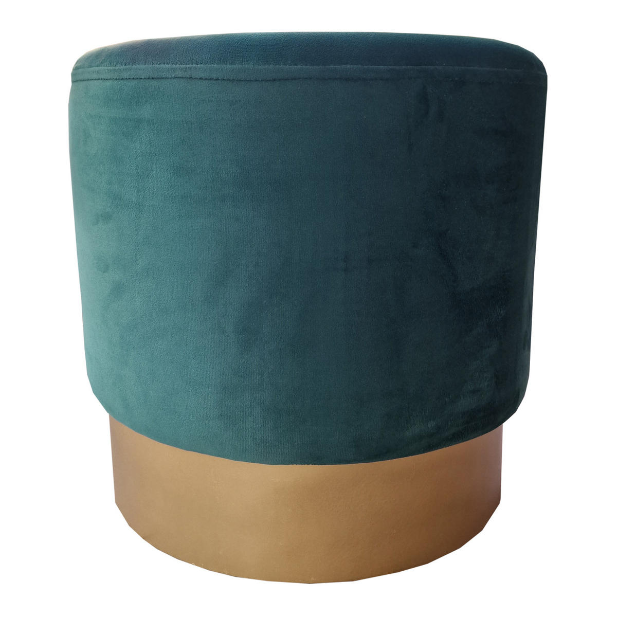 SITZHOCKER Larvik - Türkis/Goldfarben, Kunststoff/Metall (40/40/40cm) - [en.casa]
