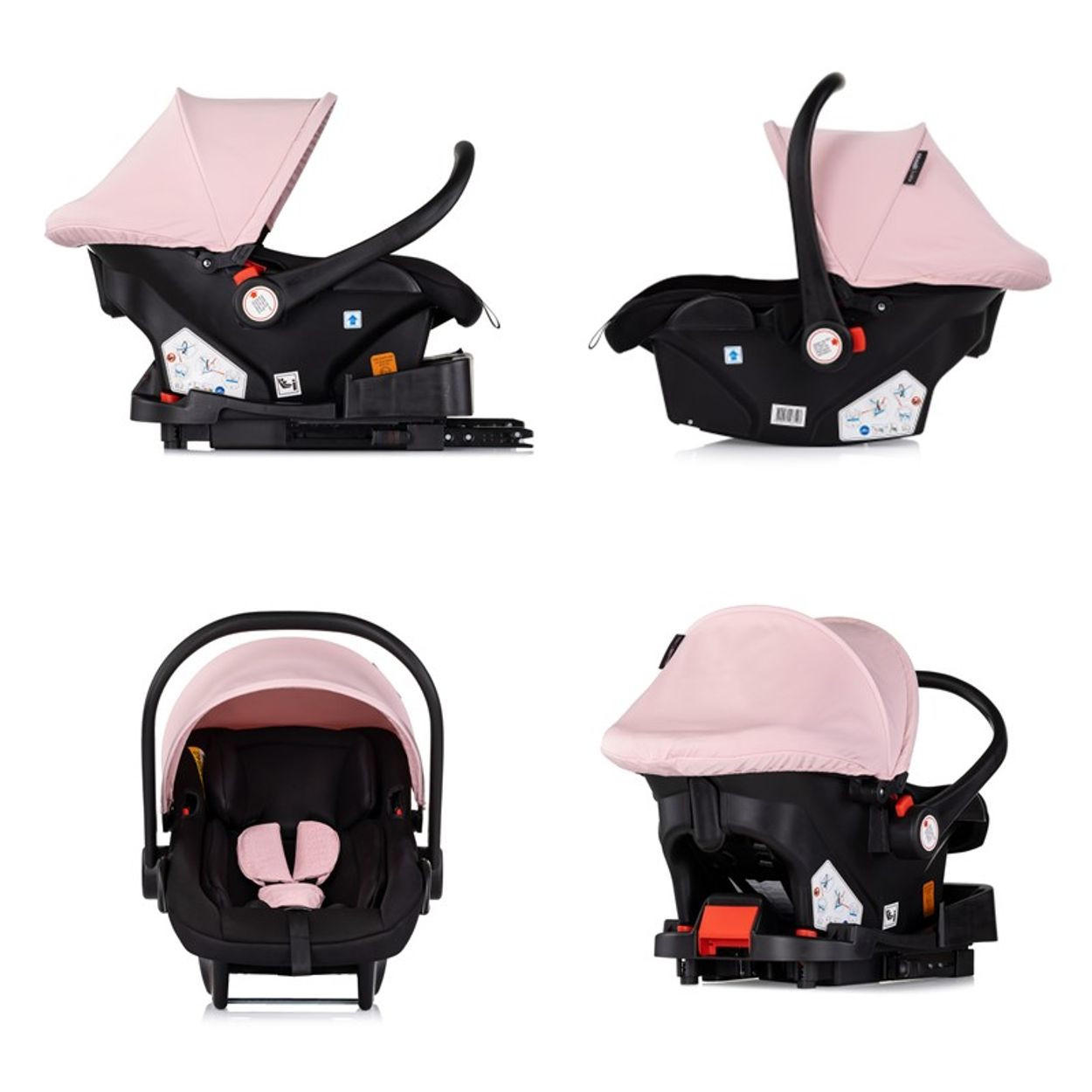 BABYSCHALE Vista i-Size rosa (40-87cm) Gruppe 0+, Sonnendach, 3D-Kissen - Rosa, Kunststoff (43/56/60cm) - Chipolino