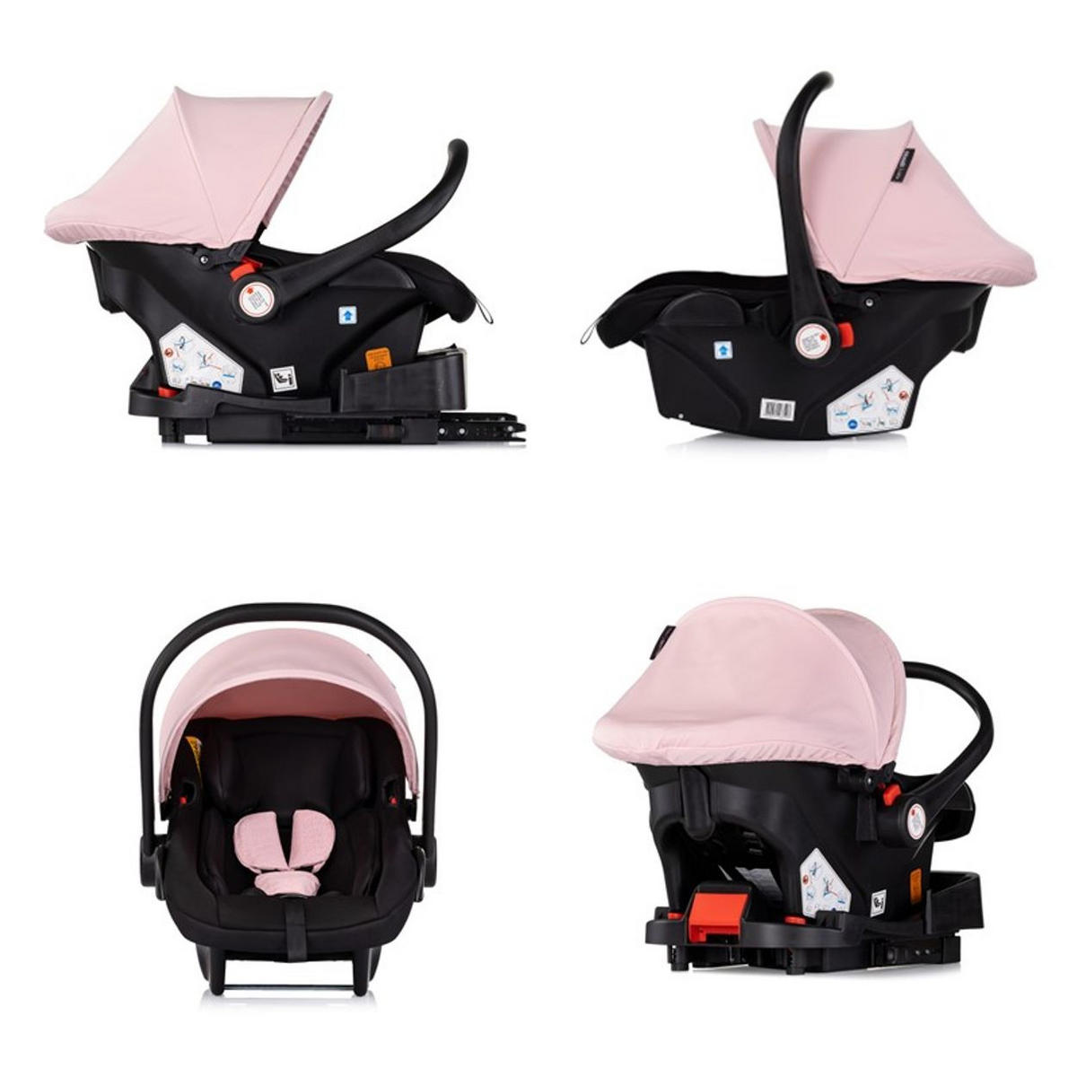 BABYSCHALE Vista i-Size rosa (40-87cm) Gruppe 0+, Sonnendach, 3D-Kissen - Rosa, Kunststoff (43/56/60cm) - Chipolino