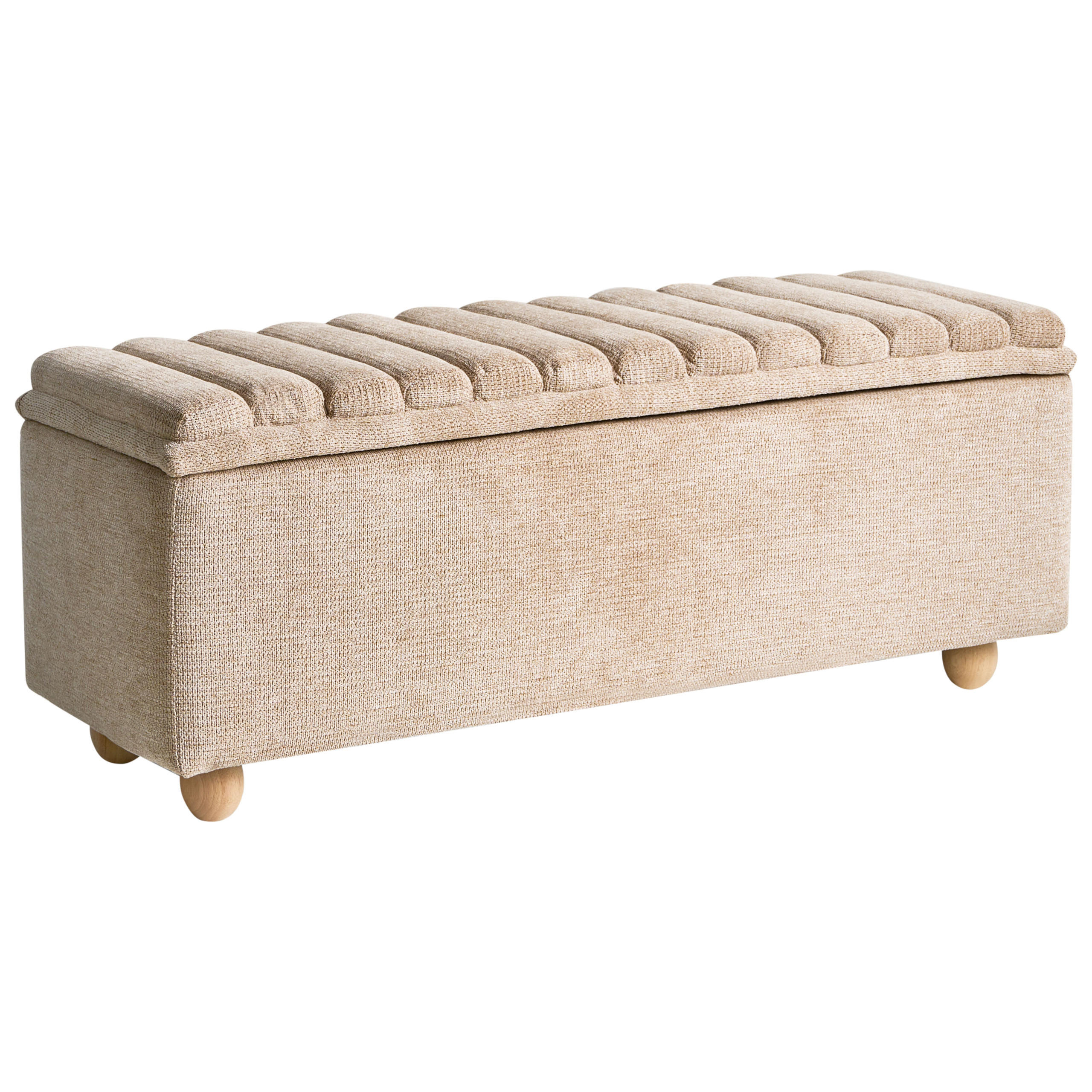 Beliani Polsterbank Beige, Braun 115x54x39 cm