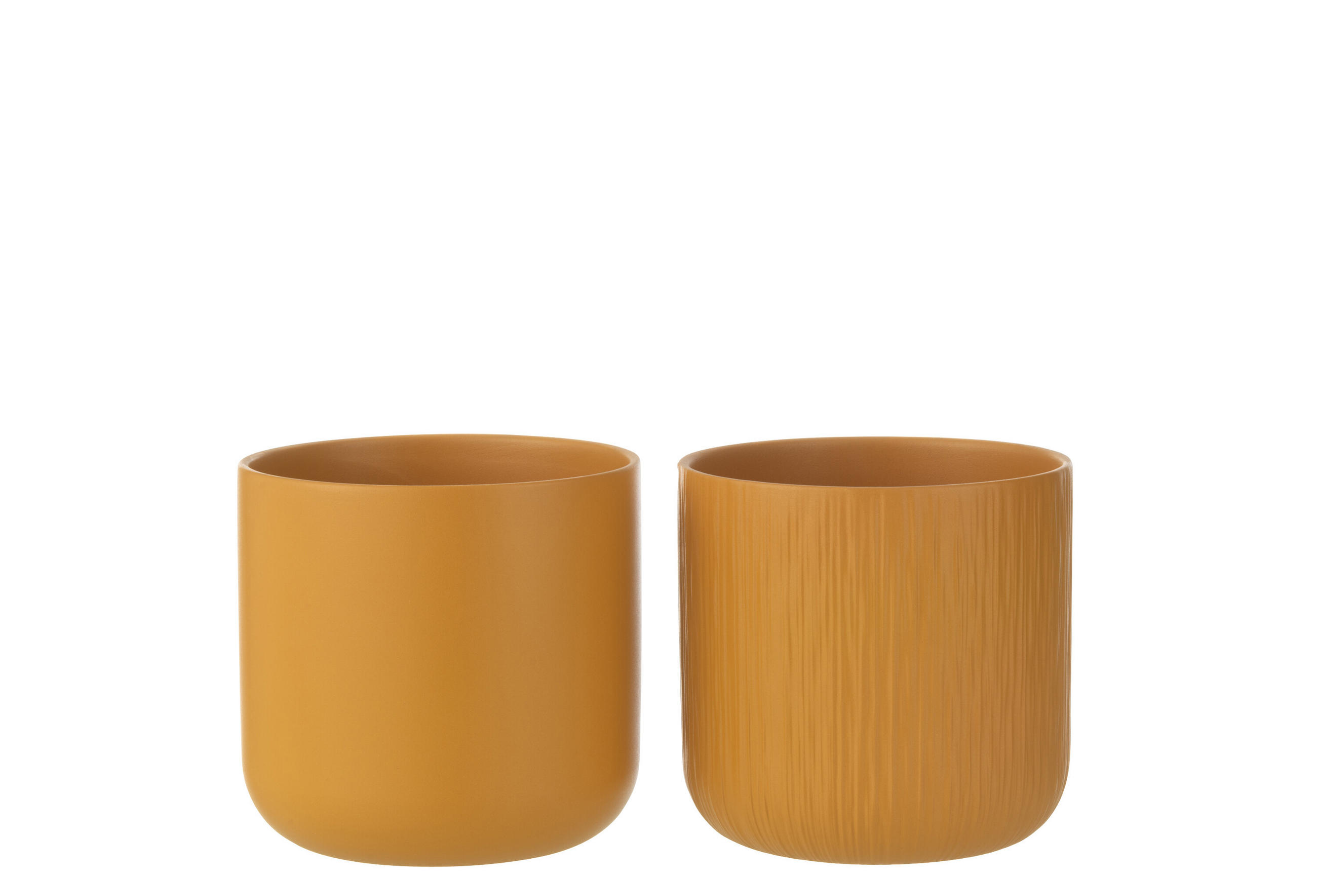 BLUMENTOPF GEN - Keramik - Ocker - L - 2er Set - Ø 18,5 cm - Gelb, Keramik (18.5/18cm) - J-Line