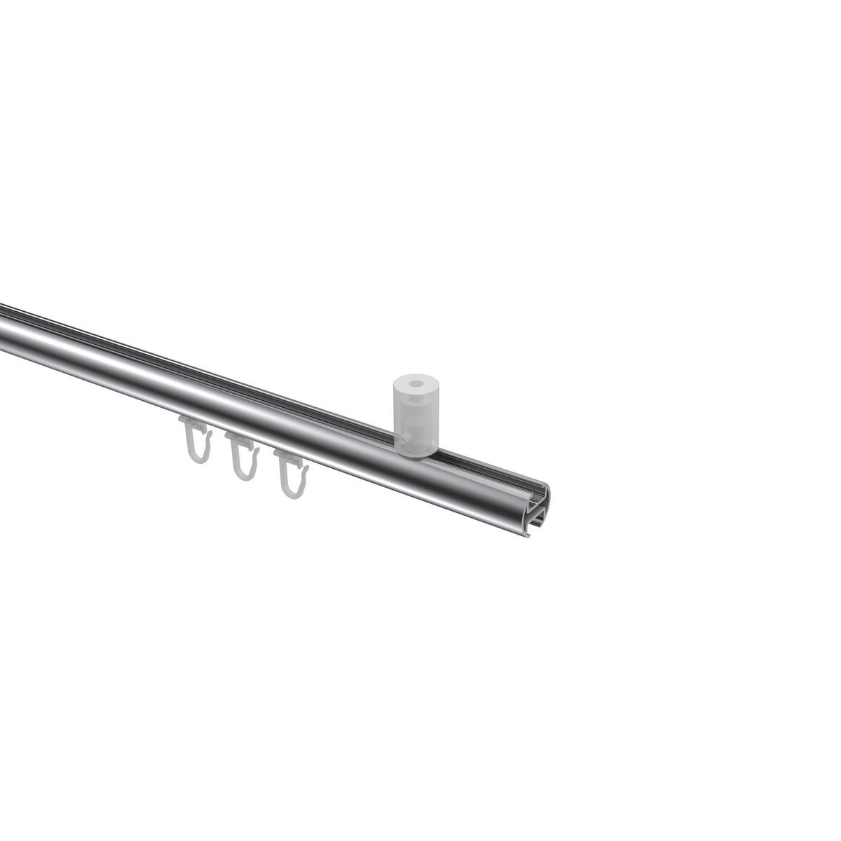 INNENLAUF-GARDINENSTANGEN-SET Sonius Mavell 200 cm, 1-läufig, 20 mm Ø Chrom - Chromfarben/Schwarz, Metall (200cm) - INTERDECO