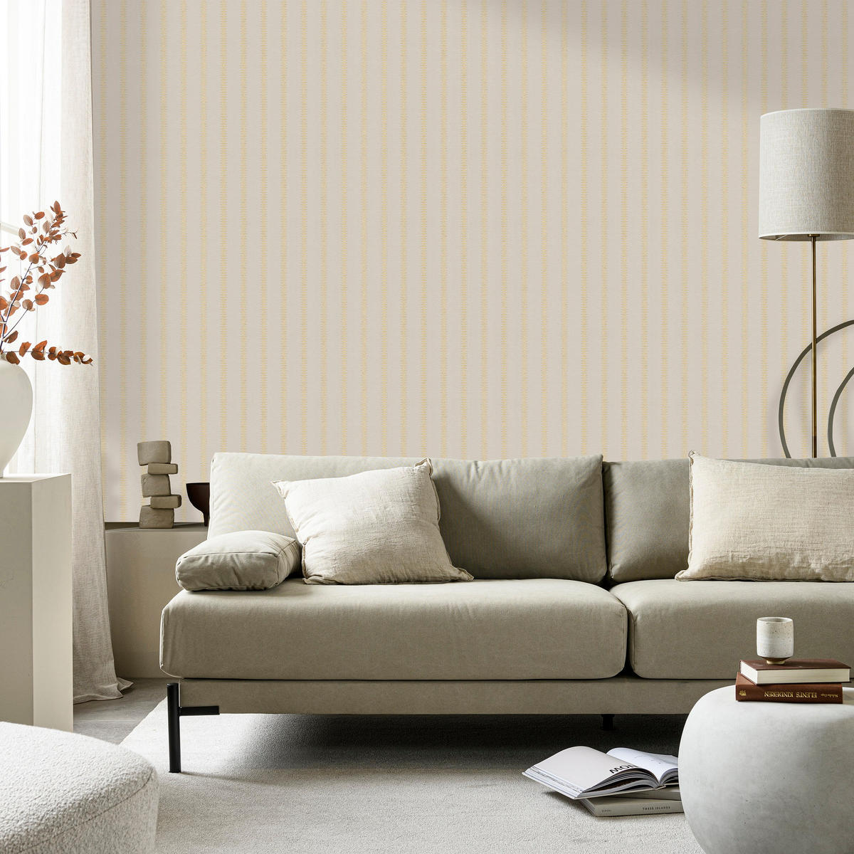 VLIESTAPETE Gold Diamant Flachs - Goldfarben/Braun, Papier/Kunststoff (53/1000cm) - Walldoctor