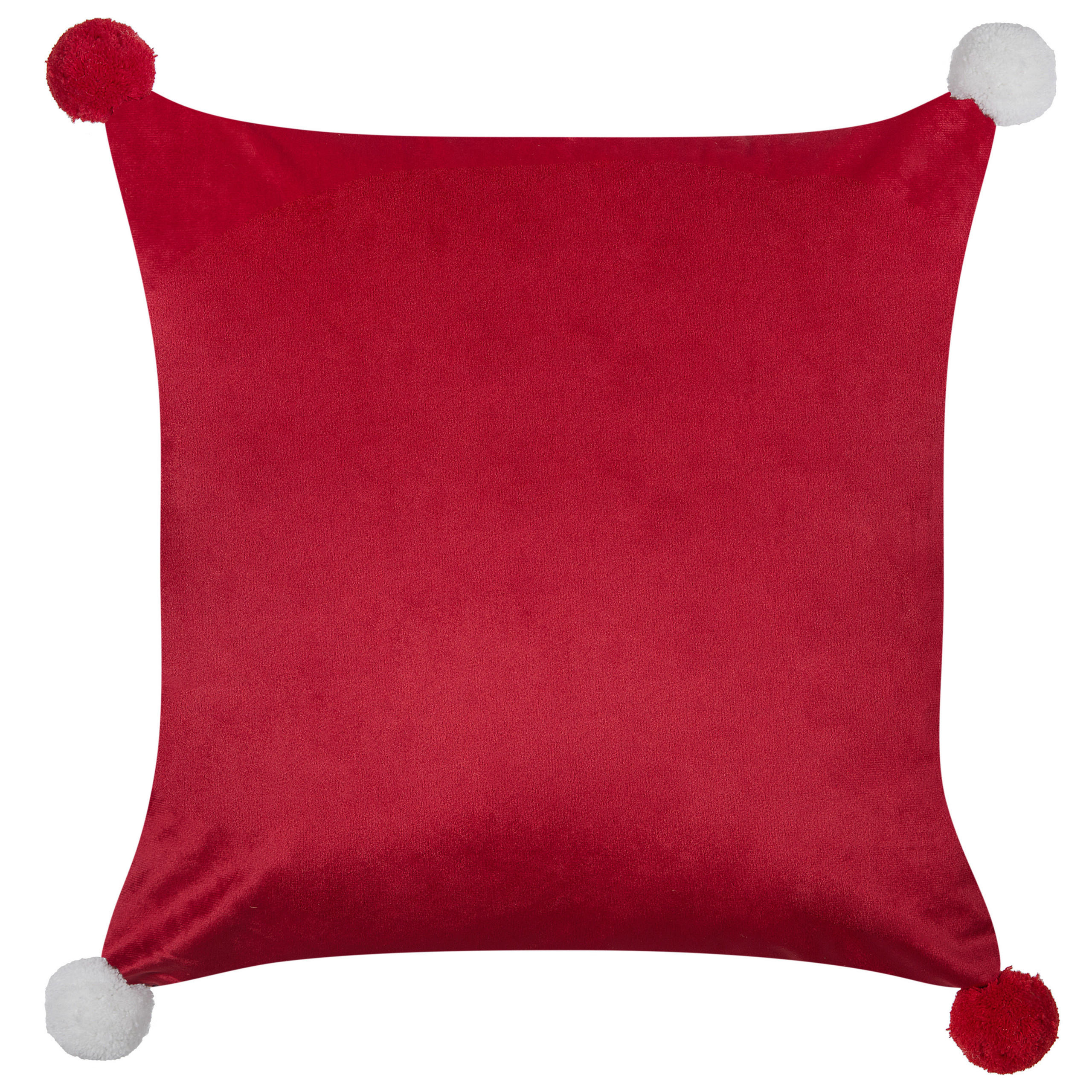 Beliani Dekokissen Rot, Weiß 45x45 cm