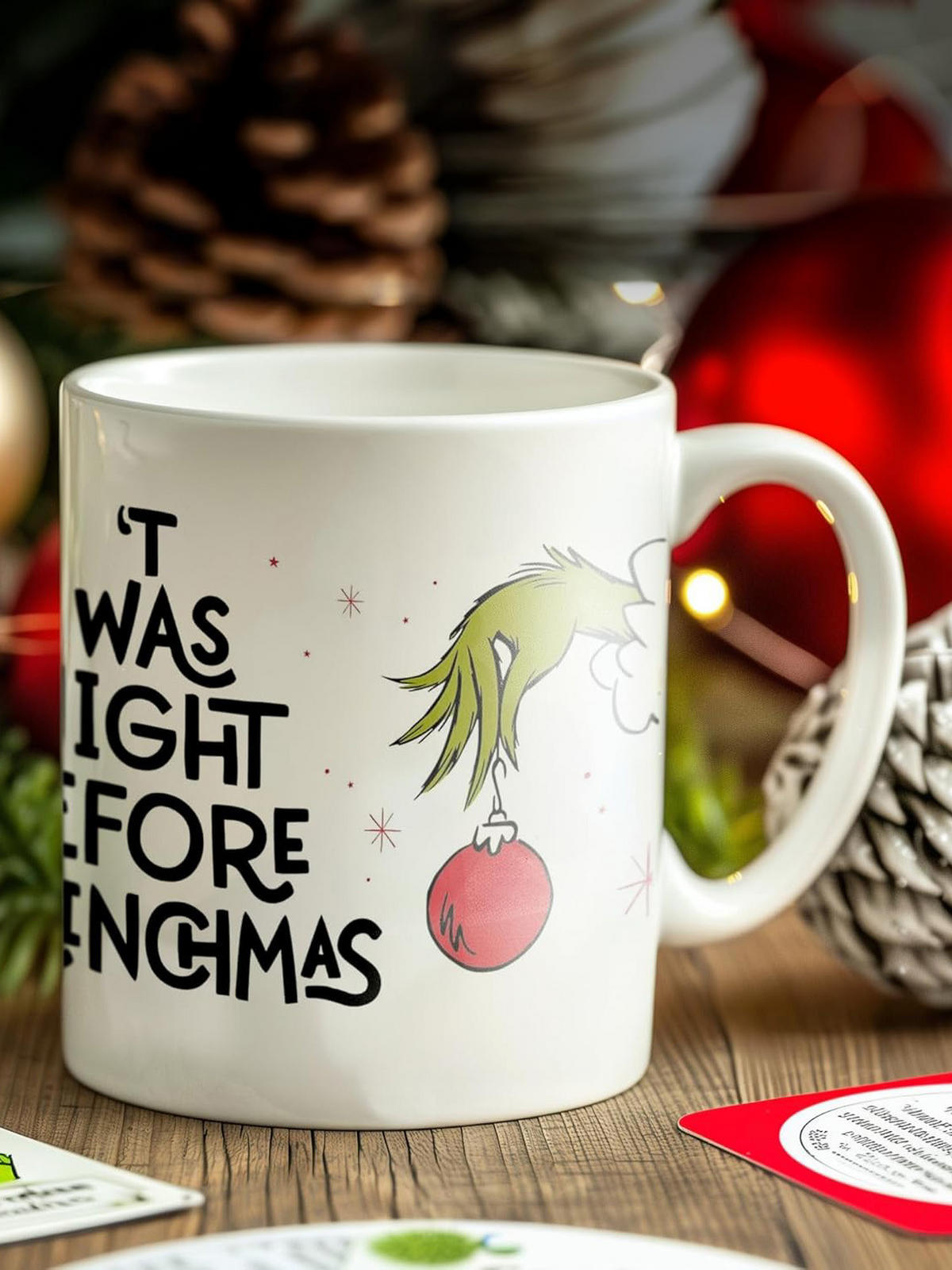 KAFFEEBECHER The Grinch Twas the night before Grinchmas Weiß 320 ml - Weiß, Keramik (0.32L) - United Labels