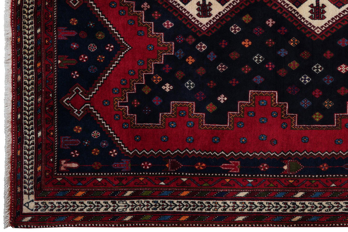 TEPPICH Afshar Blau 226/164 cm Schurwolle - Blau, Textil (164/226cm) - Looma