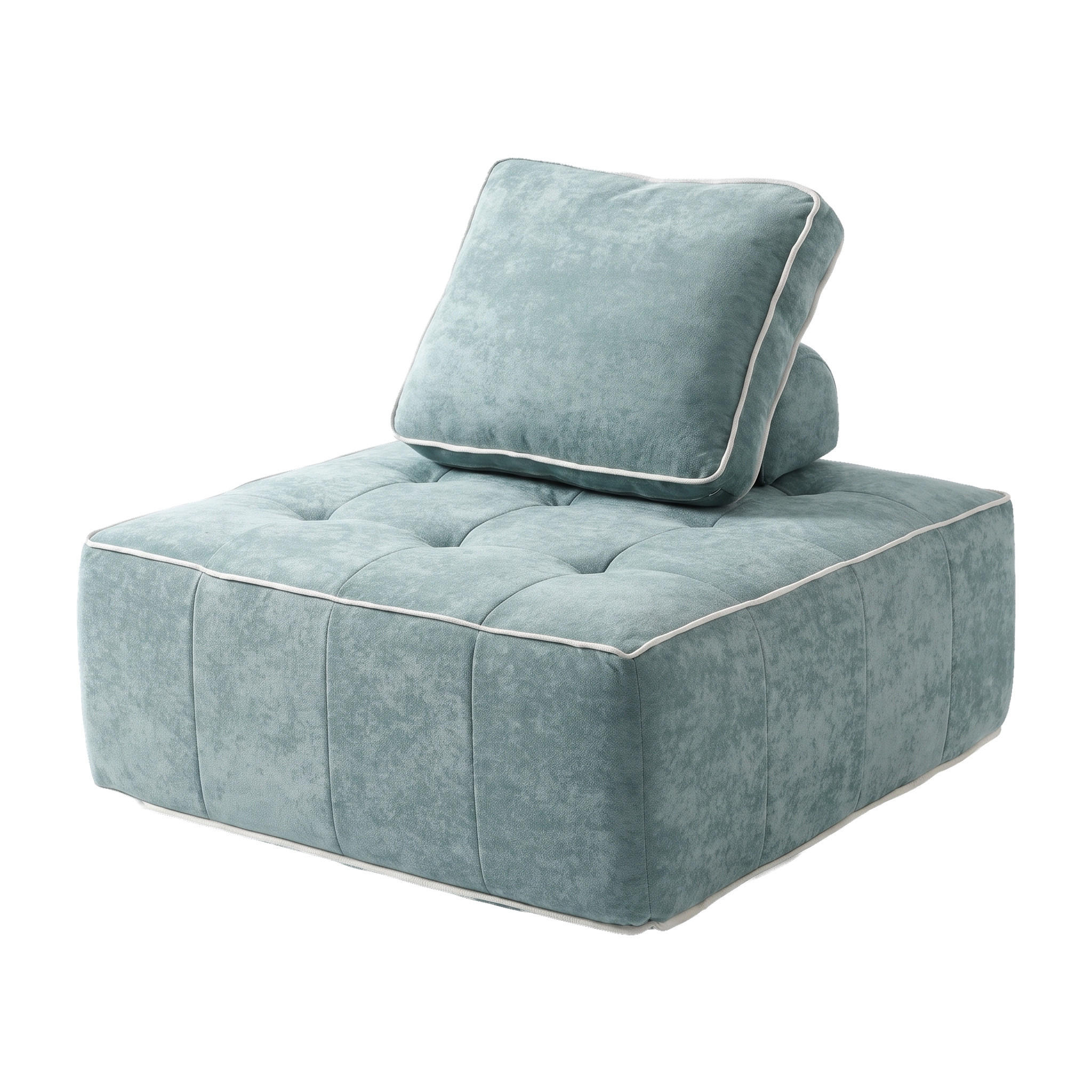 SESSEL Zen Salbei und Weiß 1-Sitzer - Salbeigrün/Weiß, Textil (100/75/100cm) - COCO Living