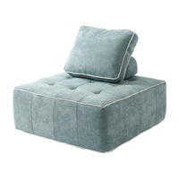 SESSEL Zen Salbei und Weiß 1-Sitzer - Salbeigrün/Weiß, Textil (100/75/100cm) - COCO Living