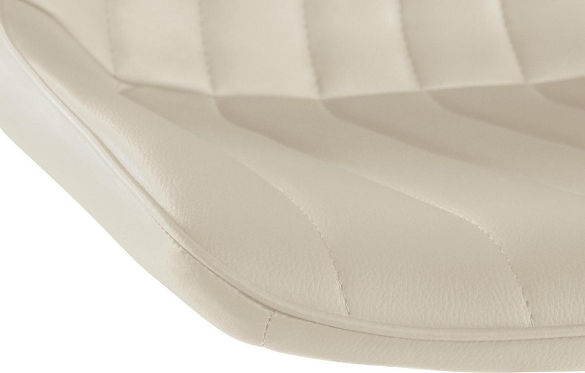 BARHOCKER RIO Creme Kunstleder Weiß - Creme, Leder/Metall (49.5/91/50cm) - DELUKE