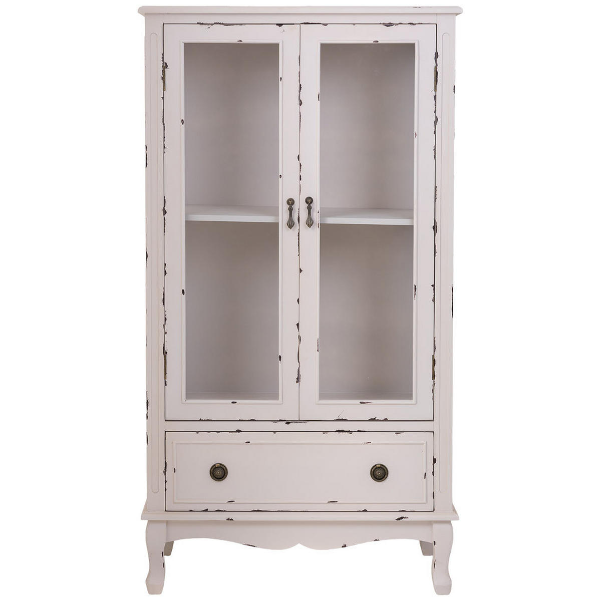 VITRINE mit 1 Schublade und 2 Türen 80x42x148 cm Weiß - Weiß, Holz (80/148/42cm) - Wanderlust