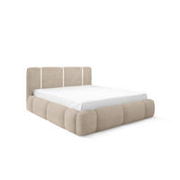 POLSTERBETT Springs Komplettset - Hellbraun, Holzwerkstoff/Textil (120/200cm) - Fun Möbel