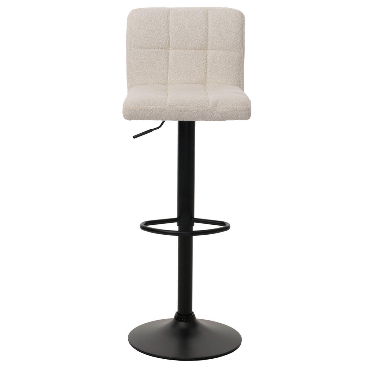 BARHOCKER 2er-Set gepolstert mit Lehne Sitzhöhe 63-83cm höhenverstellbar drehbar Stoff Boucle Creme-Beige - Beige, Textil/Metall (38/107/41cm) - PROREGAL
