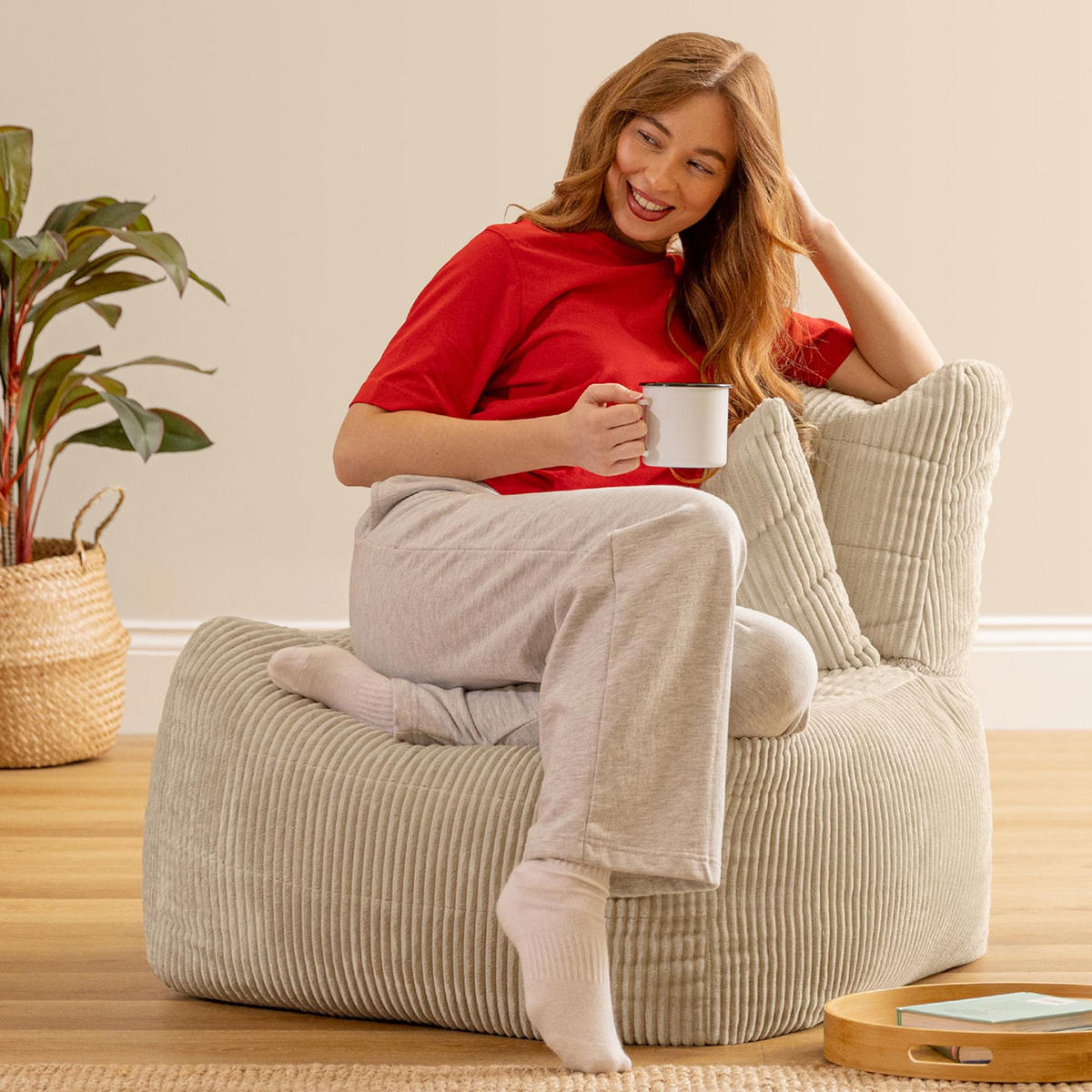 SITZSACK-SESSEL Noa modular Cord - Beige, Textil (75/70/78cm) - icon