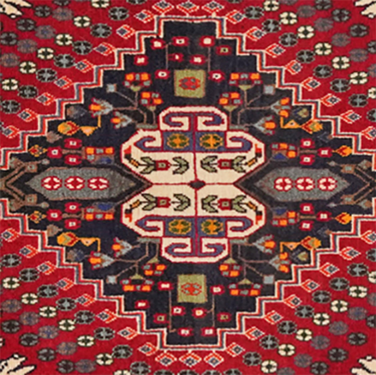 TEPPICH Gashgai Rot 59/63 cm Schurwolle - Rot, Textil (63/59cm) - Looma