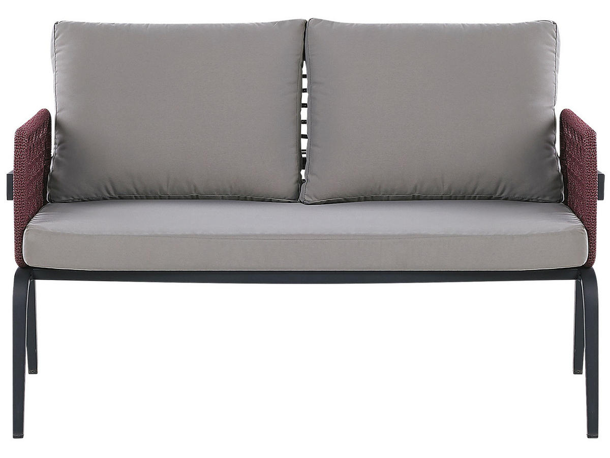 LOUNGE-SET 4-Sitzer grau Sciacca - Grau, Metall - Beliani