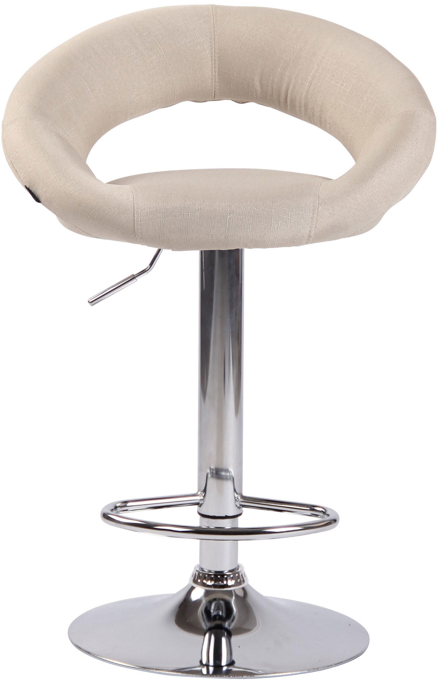 BARHOCKER Olin, Gestell Metall in Chromoptik, Stoff Creme - Chromfarben/Creme, Textil/Metall (53/100/47cm) - TPFLiving