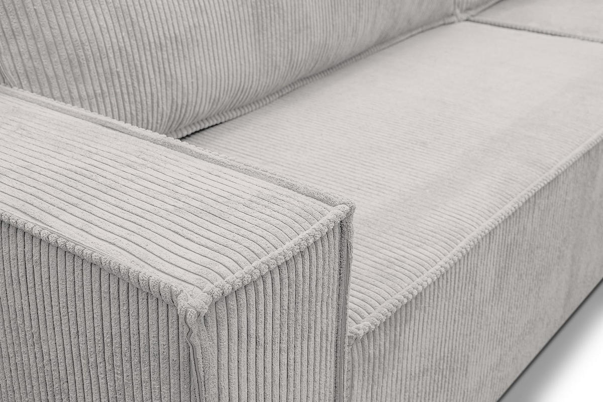 ECKSOFA HUGO XL Schlaffunktion und Bettkasten Cord-Stoff (Beige) - Beige, Textil (274/142cm) - VENASI MÖBEL