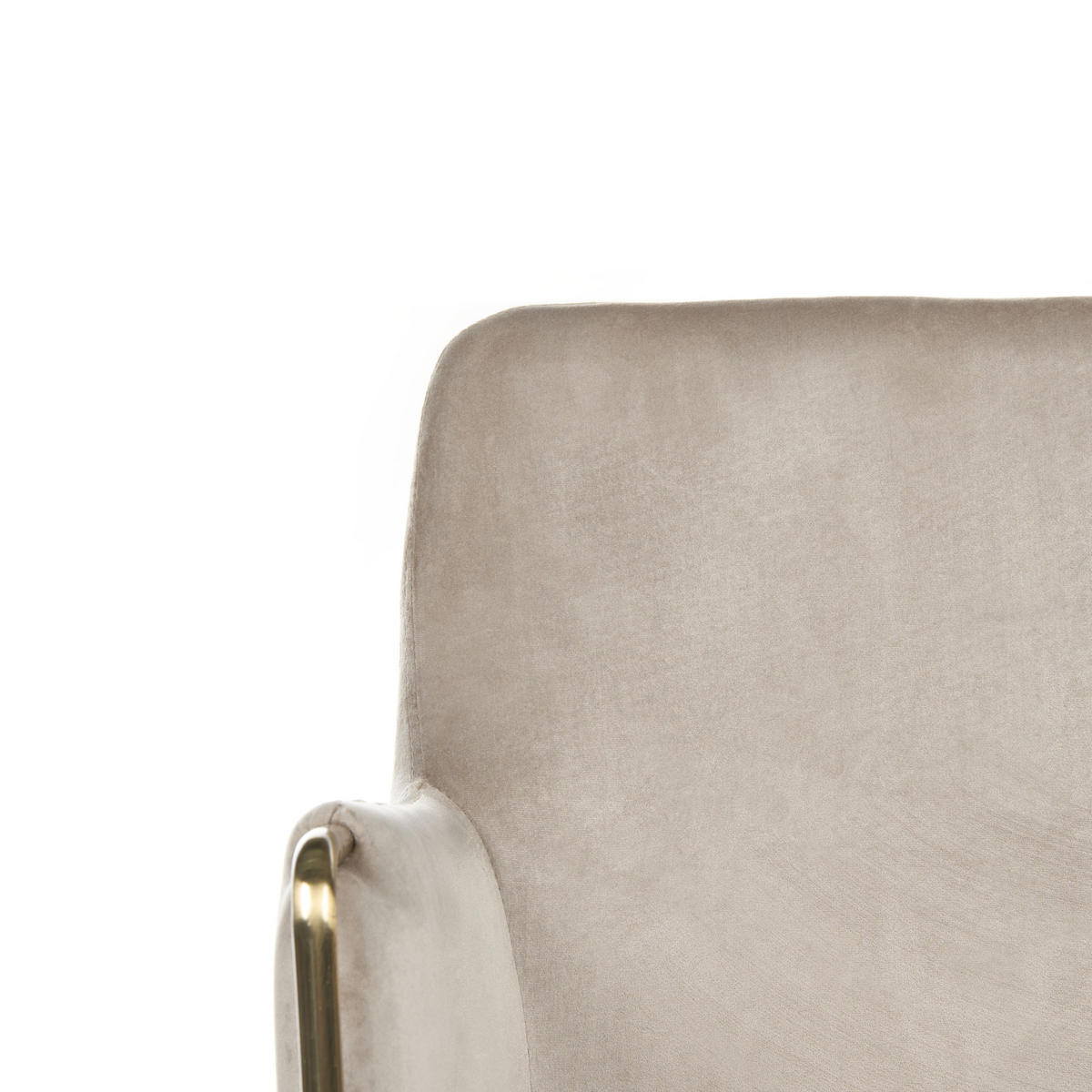 SCHREIBTISCHSTUHL Samtstoff Beige Altona - Beige/Goldfarben, Textil/Metall (59/92/59cm) - Beliani
