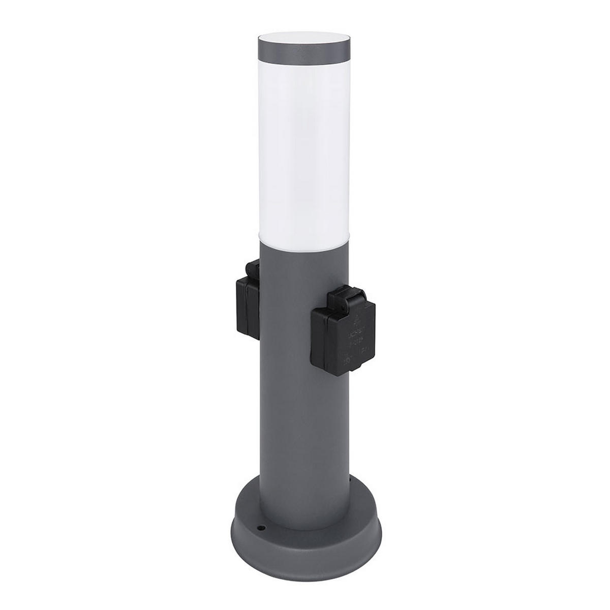 LED SOCKELLEUCHTE BOSTON Edelstahl Anthrazit - Anthrazit, Metall (12.7/12.7/45cm) - Globo Lighting