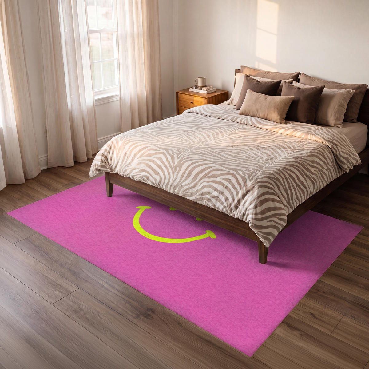 TEPPICH - Smiley - Fröhlich - Rosa - 230x150 cm - Pink, Kunststoff/Textil (230/0.4cm) - OnlyWow
