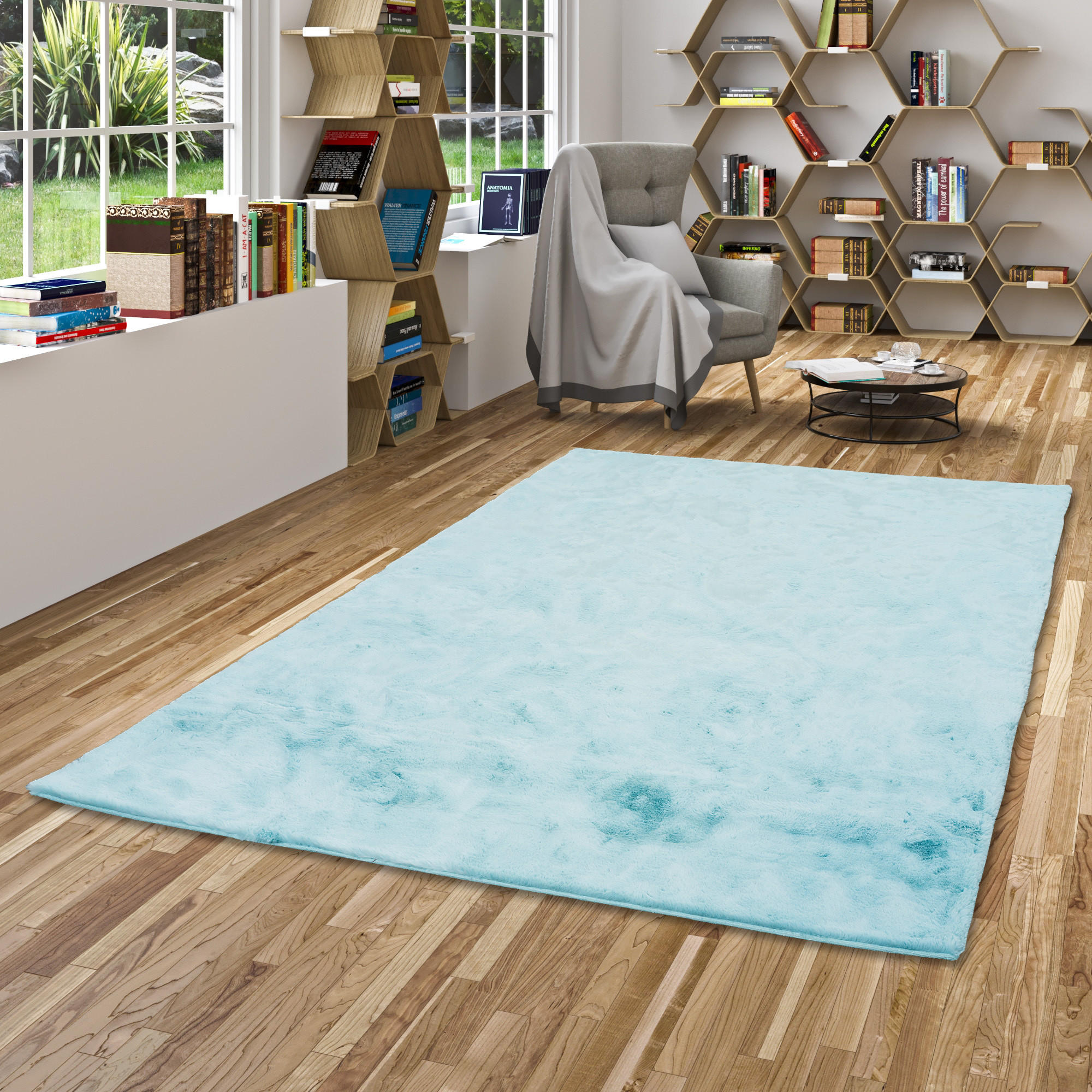 FELLTEPPICH LUXUS SUPER SOFT PLUSH - Türkis, Textil (120/170cm) - Pergamon