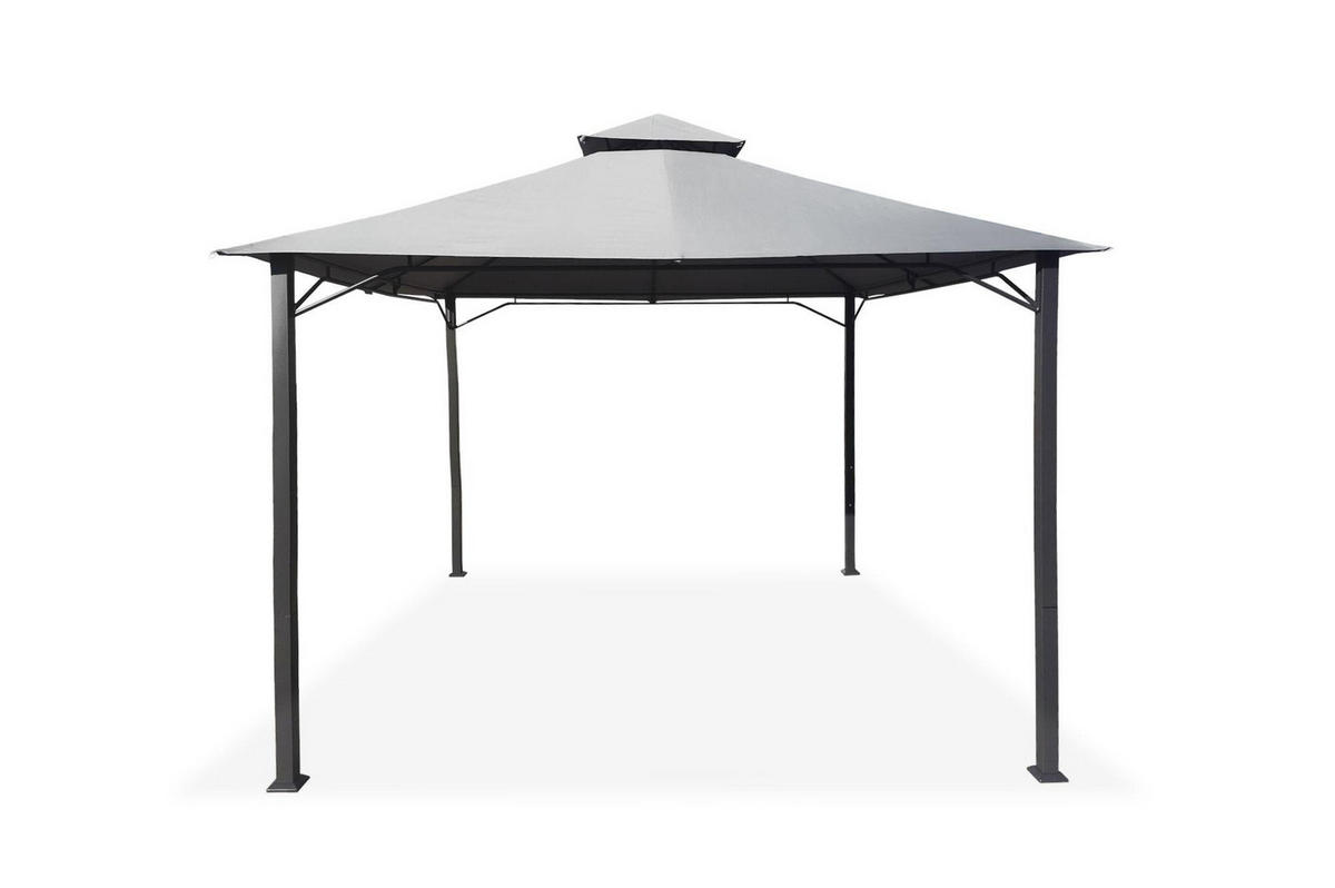 GARTENPAVILLON Sao Hellgrau 3m x 3m - Grau, Metall (300/278/300cm) - Cazeboo