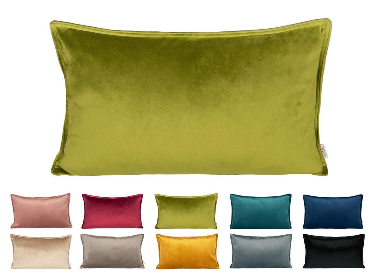 KISSENHÜLLE Samt&Sonders mai-grün 50/30 cm - Olivgrün/Grün, Textil (30/50cm) - beties Heimtextil
