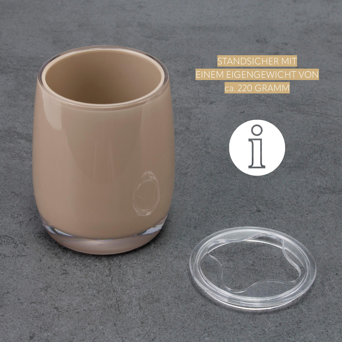 ZAHNBÜRSTENBEHÄLTER SAVONA, braun - Cappuccino, Kunststoff (8/10/8cm) - bremermann