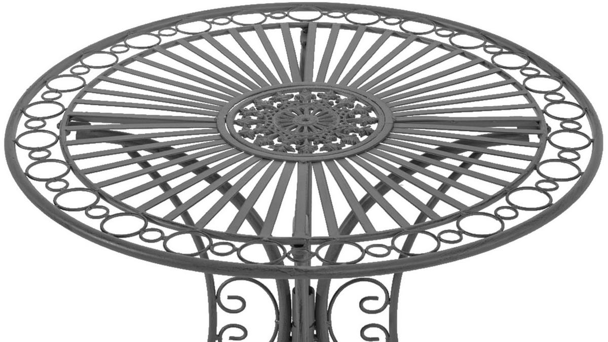 GARTENTISCH rund Ø70 cm Metall Anthrazit - Anthrazit, Metall (70/70/73cm) - CLP
