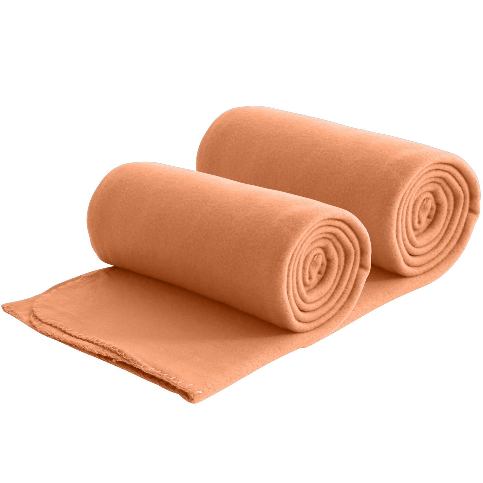 2ER Set Fleecedecken 130x160 eco-line aus 100% recyceltem Material orange - Orange, Textil (130/160cm) - wometo