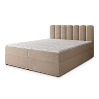 BOXBETT SOLIA 140x200 cm mit Matratze und Topper, H2+H3 - Beige - Beige, Holz (140/200cm) - MASSENO