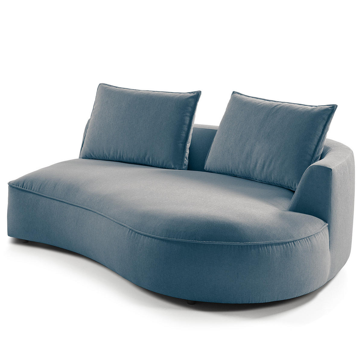 OTTOMANE - modular - Blau/Schwarz, Kunststoff/Textil (196/82/146cm) - home24