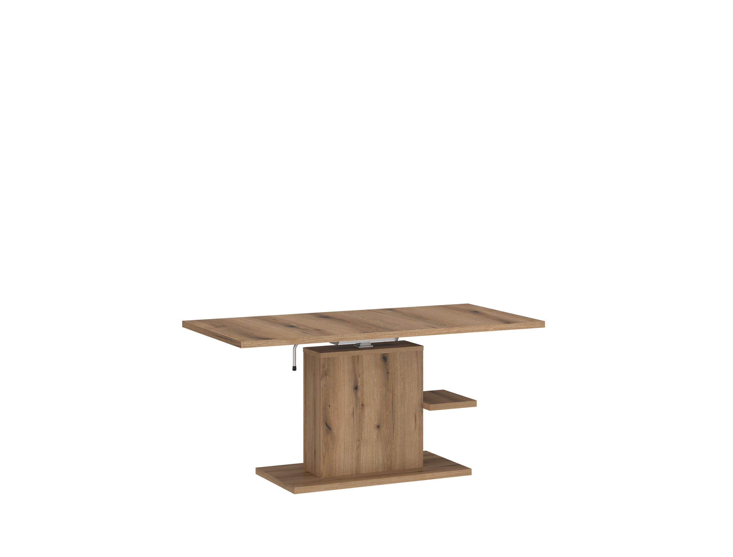 COUCHTISCH rechteckig stufenlos höhenverstellbar Ablage 110/65/54 cm - Eichefarben, Holzwerkstoff (65/110/54cm) - designimpex