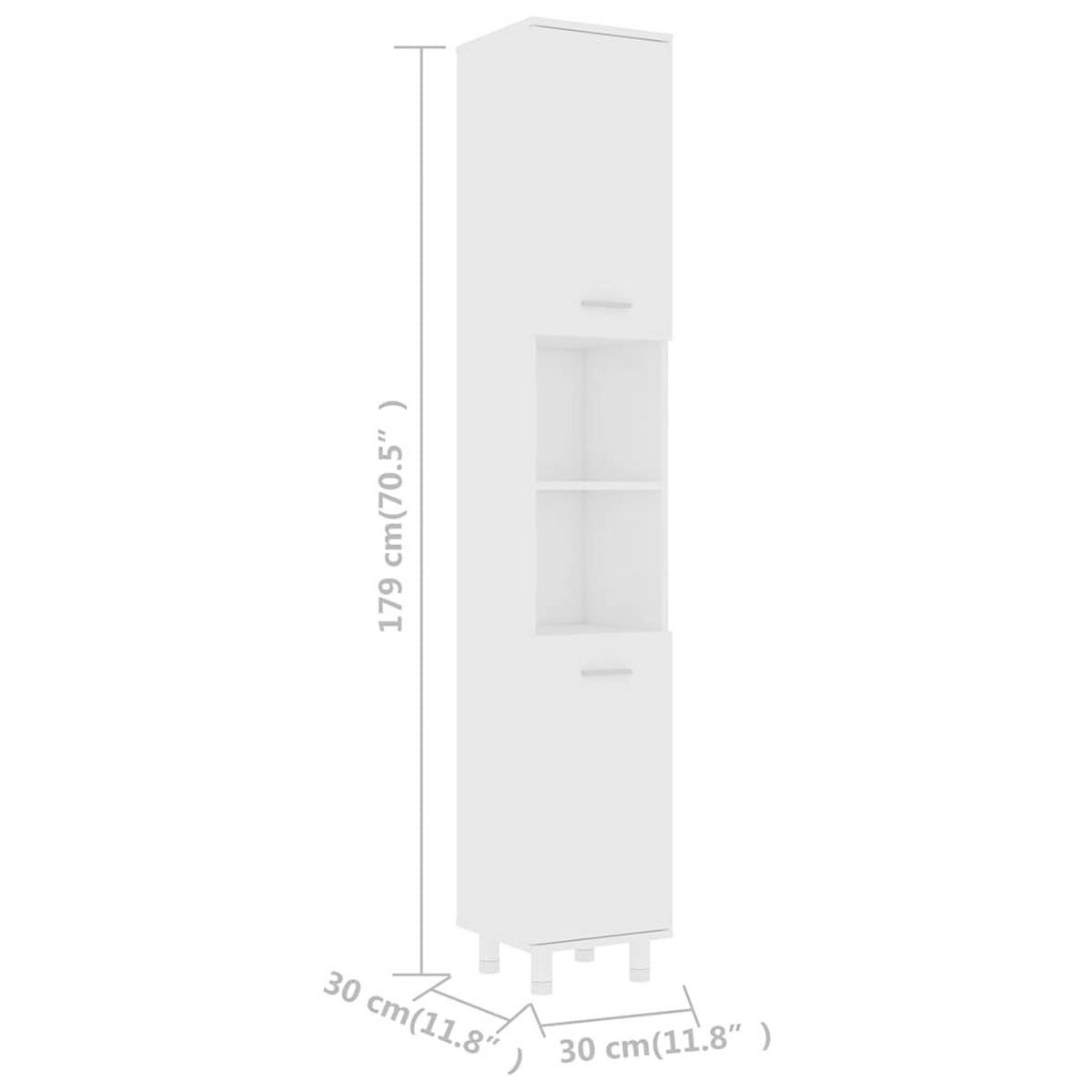 BADEZIMMERSCHRANK Weiss 30/30/179 Cm Holzwerkstoff - Weiß, Holzwerkstoff (30/179/30cm) - vidaXL