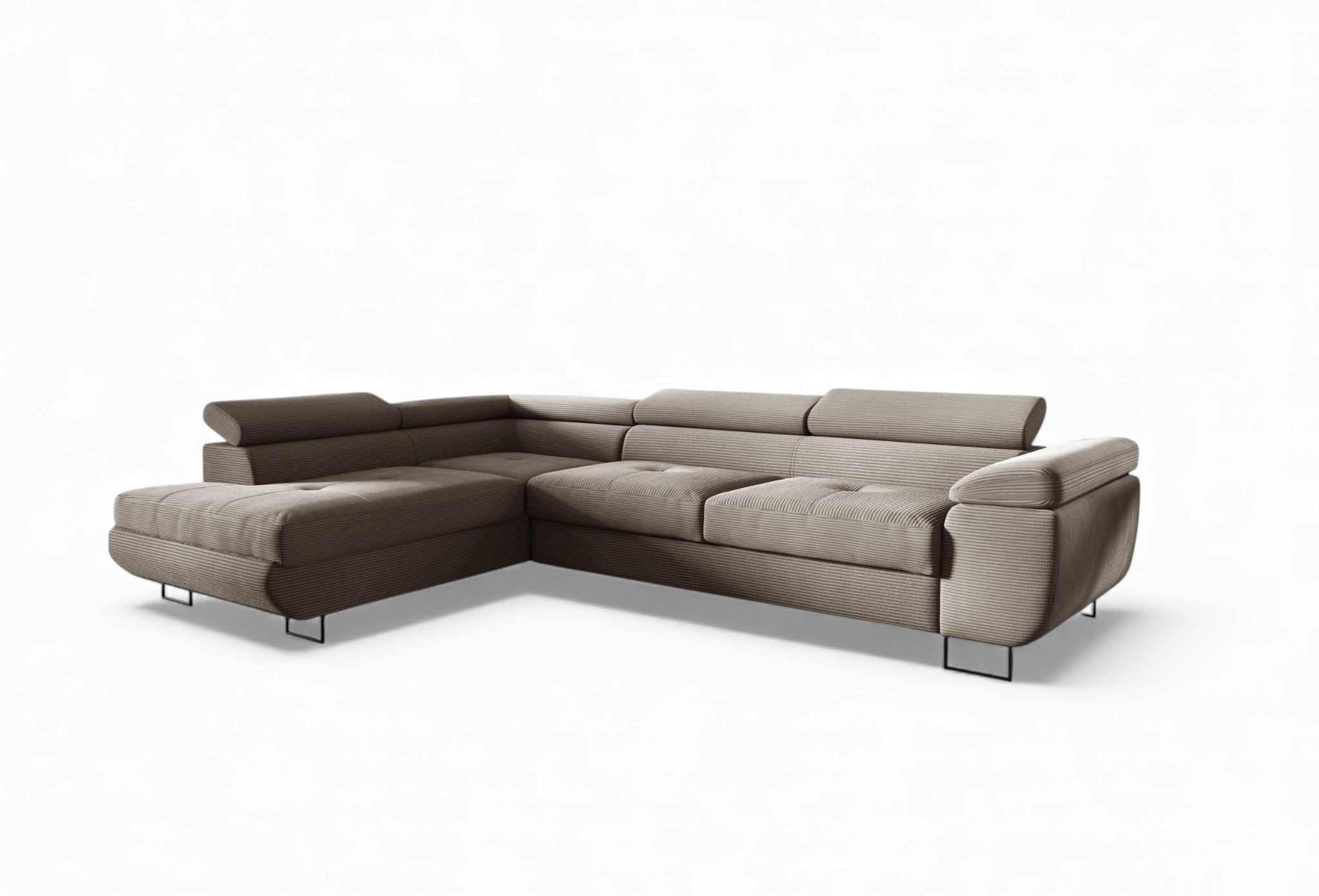 ECKSOFA Declan Mit Schlaffunktion - Beige, Holzwerkstoff/Textil (277/203cm) - Fun Möbel