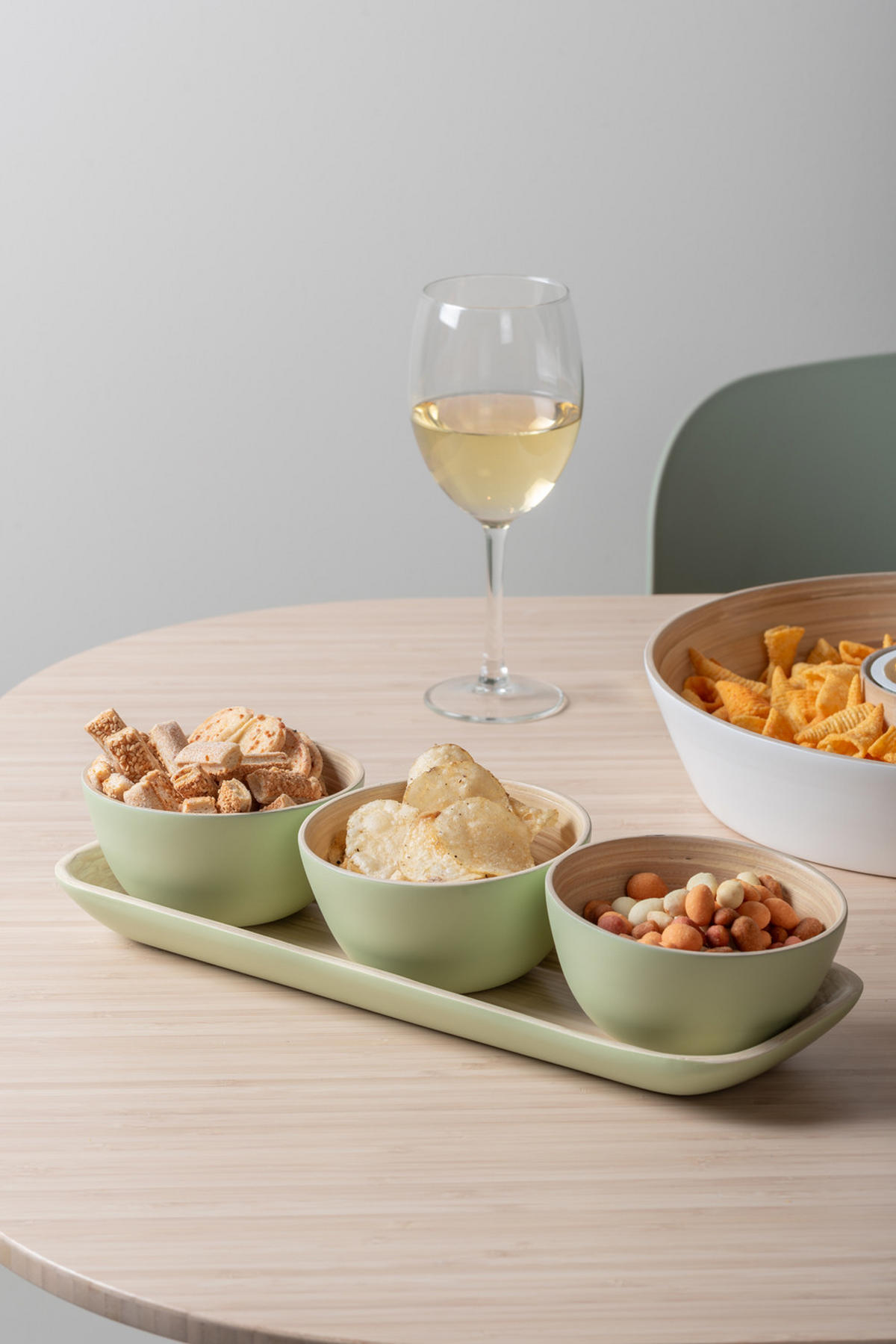 SNACK Set Puro 36/12/6 cm - Grün, Naturmaterialien (12cm) - Present Time
