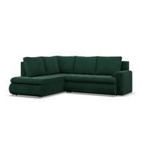 ECKSOFA LINKS MIT SCHLAFFUNKTION FORESTA, Cord - Dunkelgrün - Grün, Textil (230/200cm) - Mebligo