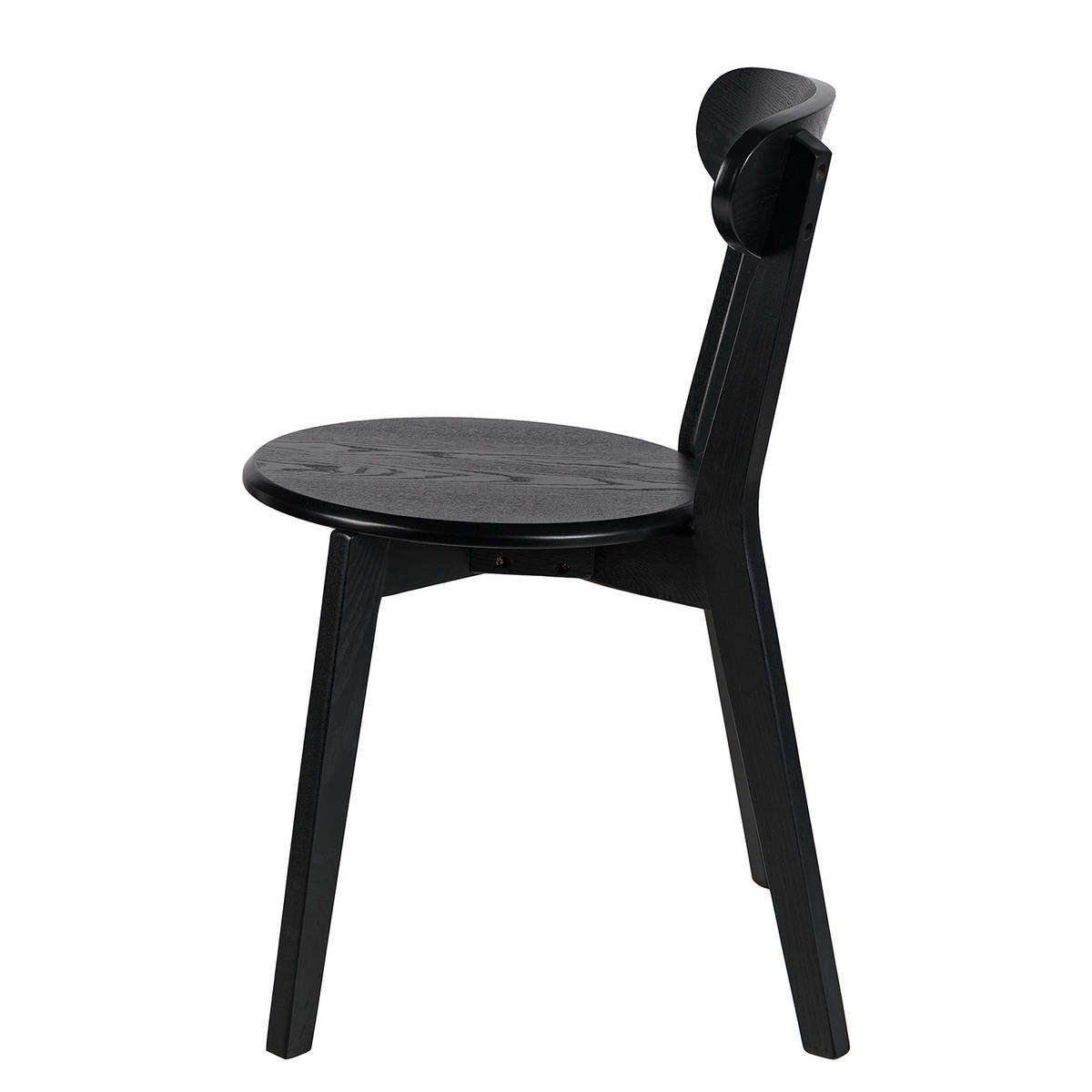 ESSZIMMERSTUHL (2er-Set) - Esche teilmassiv - Esche Schwarz - Schwarz, Holz/Holzwerkstoff (48/78/52cm) - home24