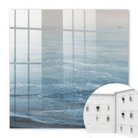 SCHLÜSSELBOX Weiß 30x30 cm – Türöffnung nach rechts - Maritime Harmonie - Blau, Metall (30/30/5cm) - TULUP