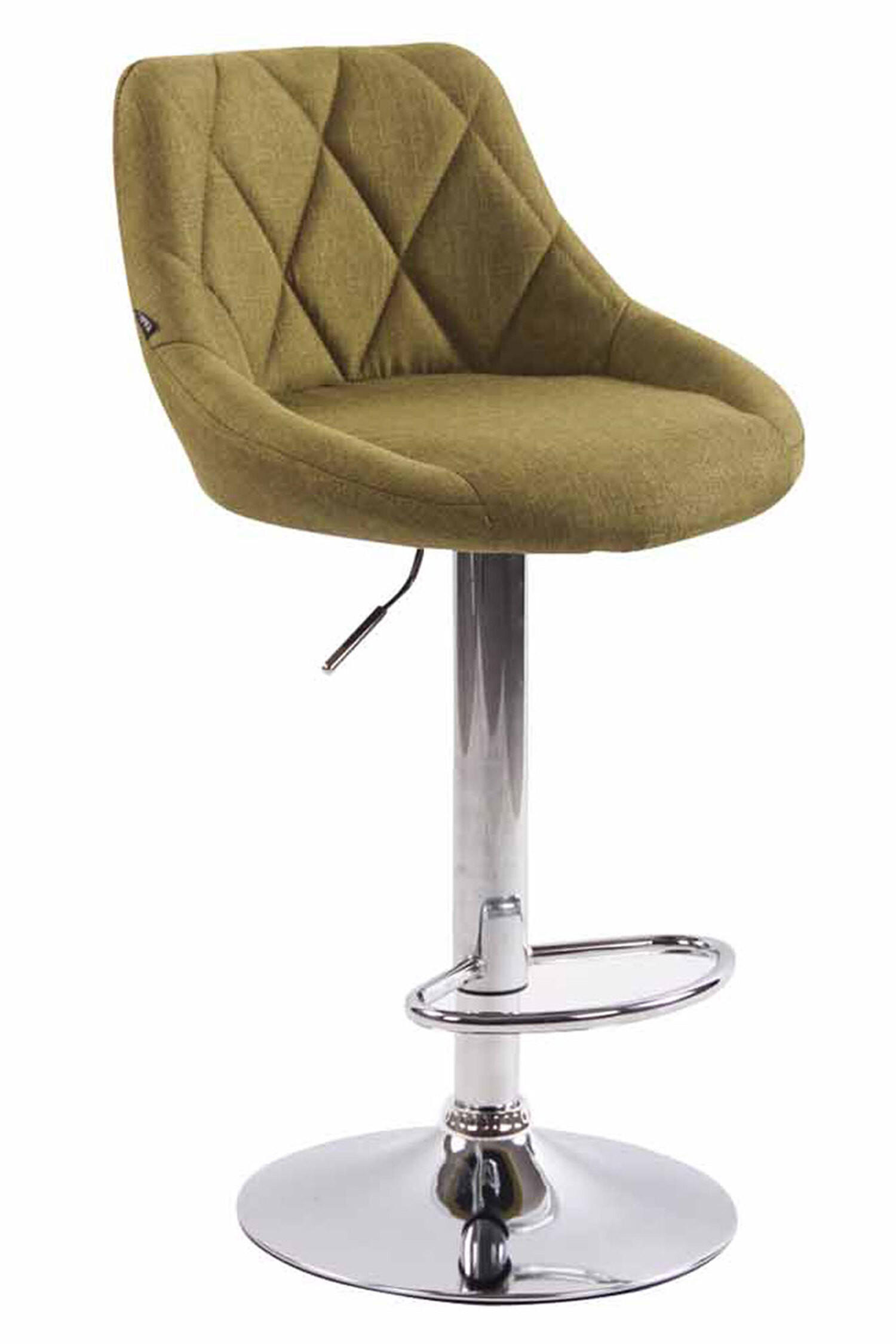 BARHOCKER Lazius, Gestell Metall in Chromoptik, Stoff Grün - Chromfarben/Grün, Textil/Metall (46/100/49cm) - TPFLiving