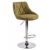 BARHOCKER Lazius, Gestell Metall in Chromoptik, Stoff Grün - Chromfarben/Grün, Textil/Metall (46/100/49cm) - TPFLiving