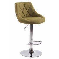 BARHOCKER Lazius, Gestell Metall in Chromoptik, Stoff Grün - Chromfarben/Grün, Textil/Metall (46/100/49cm) - TPFLiving