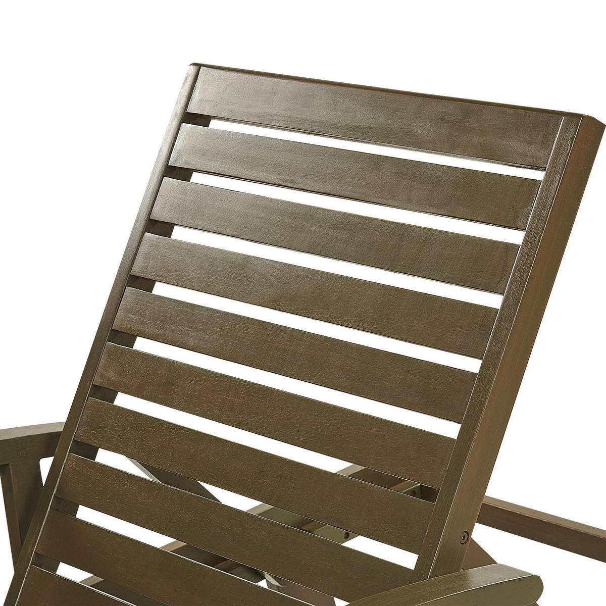 GARTENLIEGE Dunkelbraun Auflage dunkelblau-beige gestreift Amantea - Blau/Dunkelbraun, Holz (64/35/196cm) - Beliani