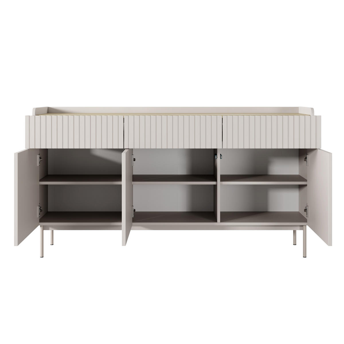 SIDEBOARD LIVELLO 153/82/38 cm mit 3 Schubladen und 3 Türen Beige - Beige, Holzwerkstoff (153/82/38cm) - MASSENO