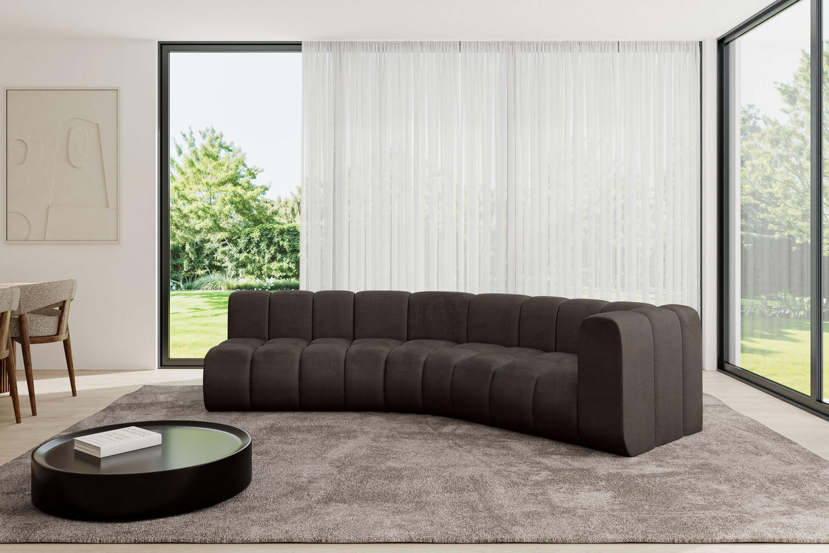 ECKSOFA modulares Sofa Karex-L1 - 308x194x70 cm Braun - Braun, Holzwerkstoff/Textil (308/194cm) - ALTDECOR